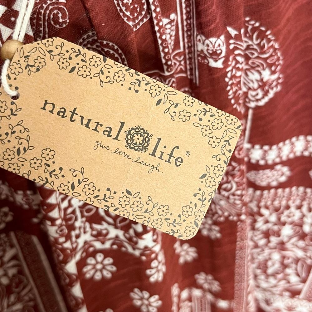 NWT Natural Life Boho Swing Tank XS/S Red Paisley Patchwork High Low Top - Picture 7 of 11
